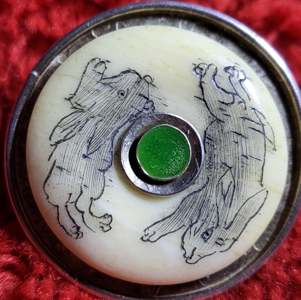 Netsuke Japanese Handcarved Ring Size 7.5/8